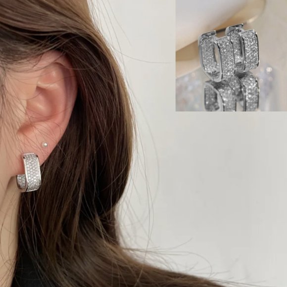 🍏50% OFF/3+...CZ U-shape Hoop Earrings - Picture 7 of 13